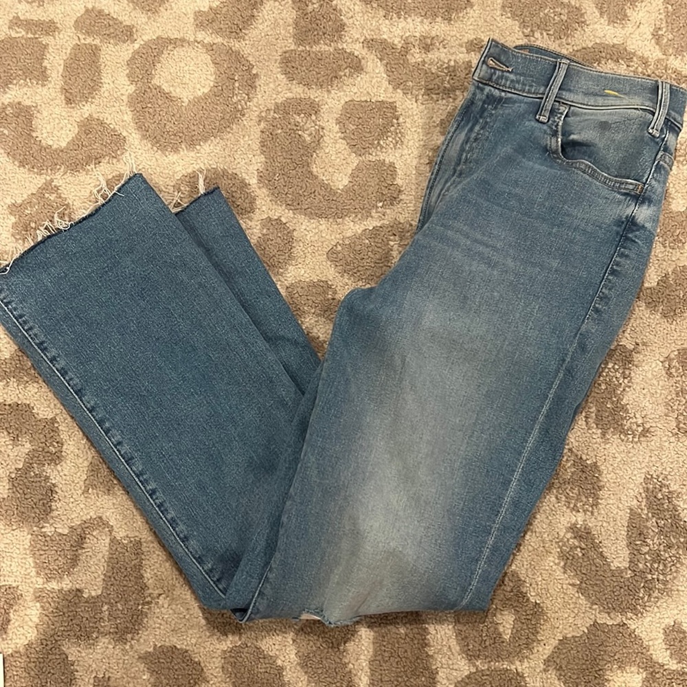 MOTHER Hustler ankle fray denim jeans
